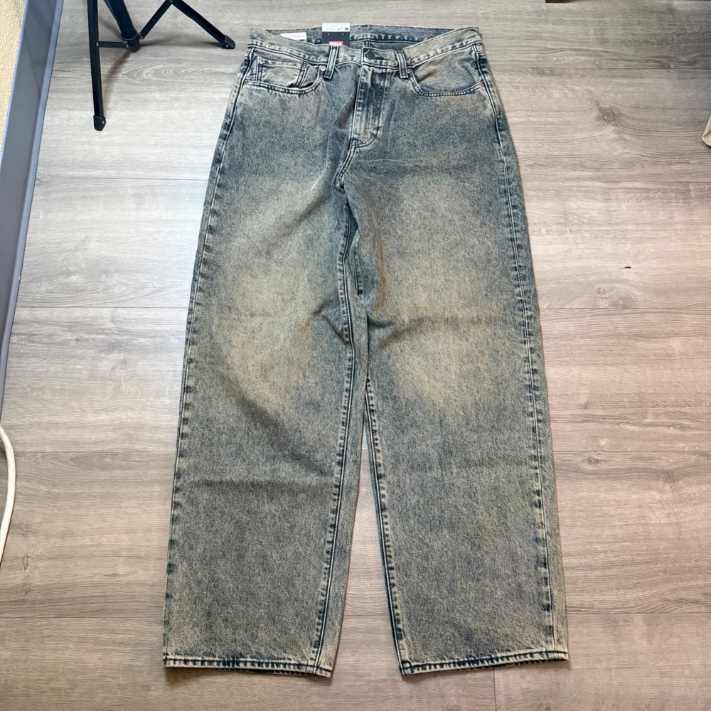 Levis 578 Baggy Jeans Mens 33x31 Blue Acid Wash Premium Denim Brand New